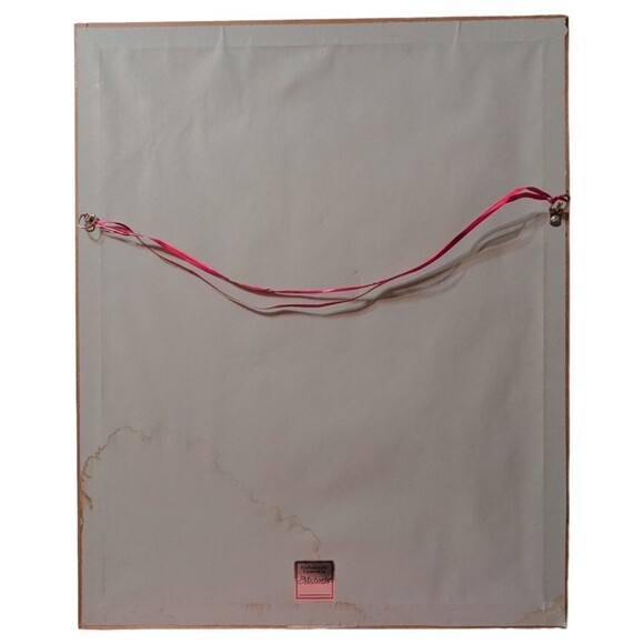 Vintage Cross Stitch Handmade Extra Large Framed Matted Intricate EUC Water Spot - Picture 9 of 10